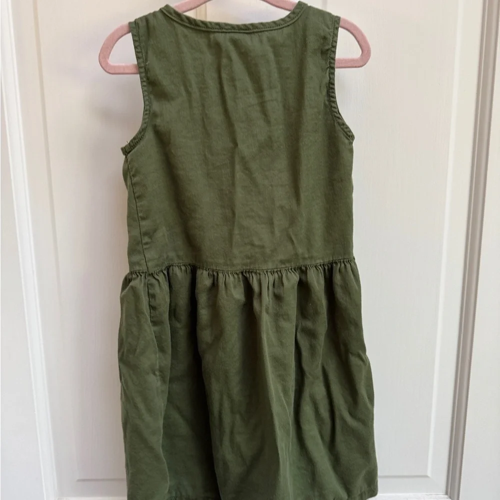 Carter's 4/5 Girls Green Pleated Button Down Sleeveless Dress